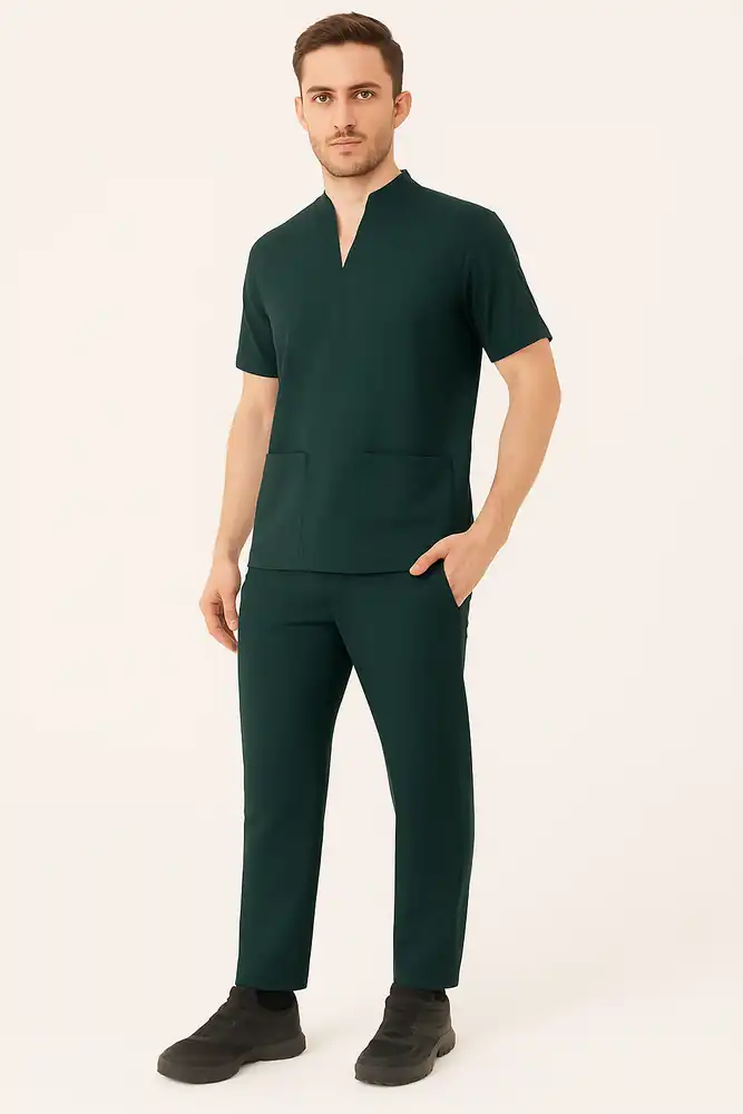 Mandarin Neck Pure Cotton Mens Scrub